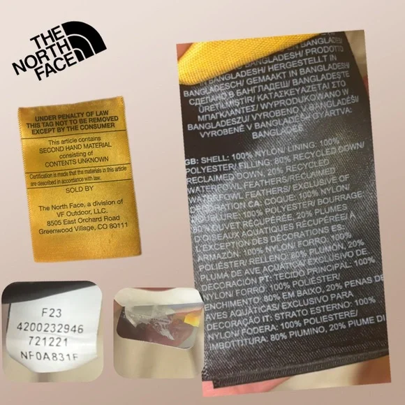 The North Face 2000 Retro Nuptse Puffer Down Jacket Gardenia White 700 Down XL - Picture 14 of 16